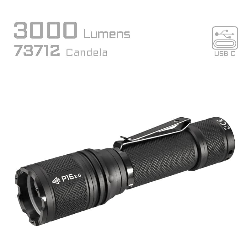 Acebeam P16 2.0 Dual Tail Switch Tactical Flashlight - Image 4