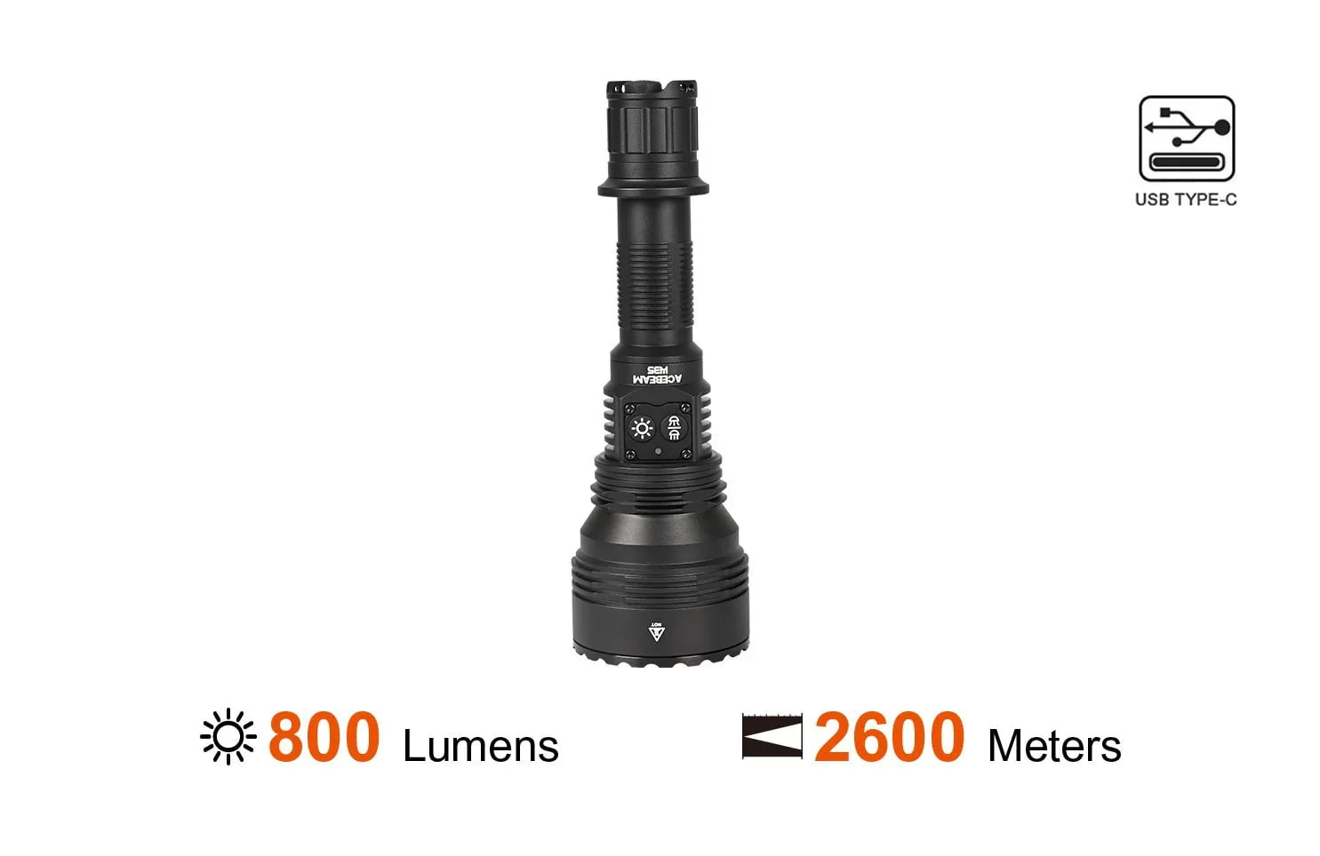Acebeam W35 LC DEL Zoom LEP Flashlight - Image 2