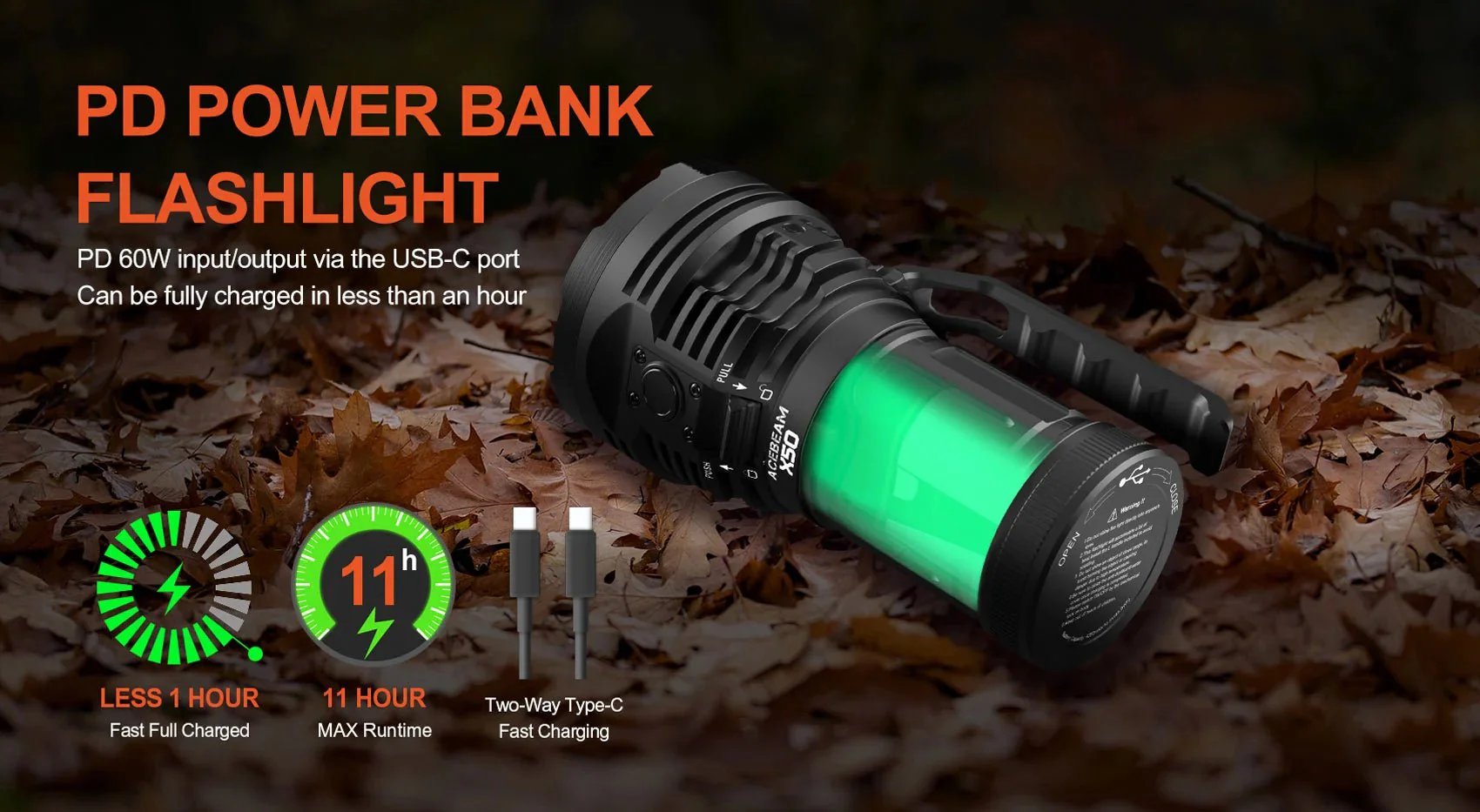 Acebeam X50 2.0 PD Power Bank Flashlight - Image 13