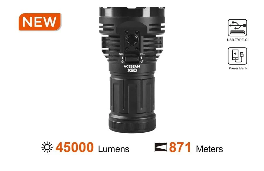 Acebeam X50 2.0 PD Power Bank Flashlight - Image 2