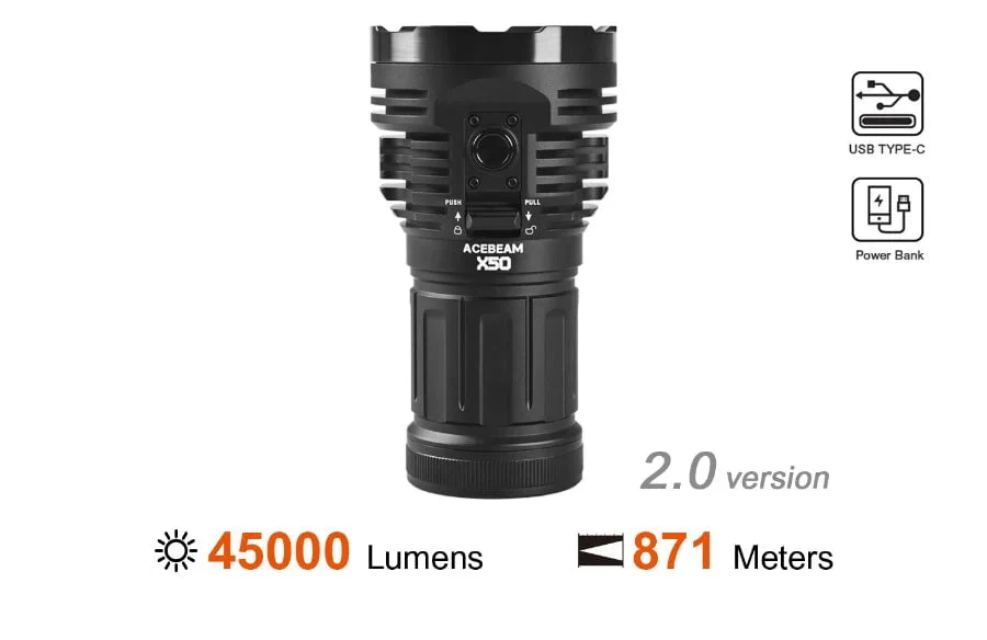 Acebeam X50 2.0 PD Power Bank Flashlight - Image 3