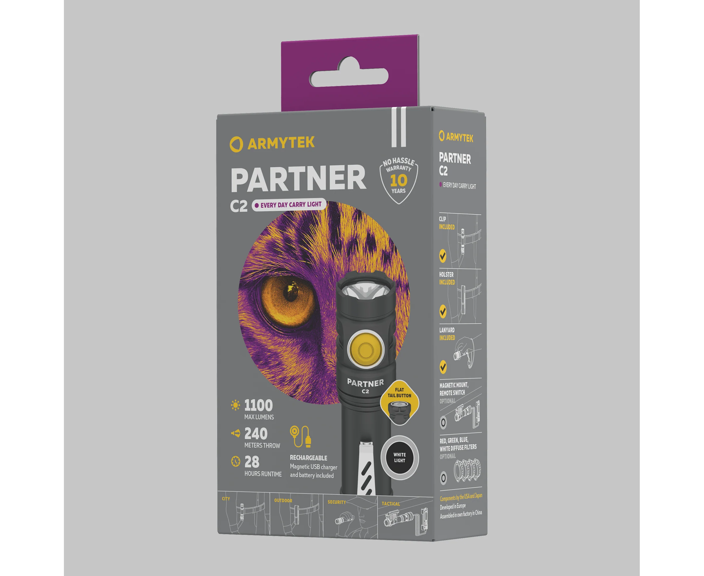 Armytek Partner C2 Magnet USB - White - Image 4